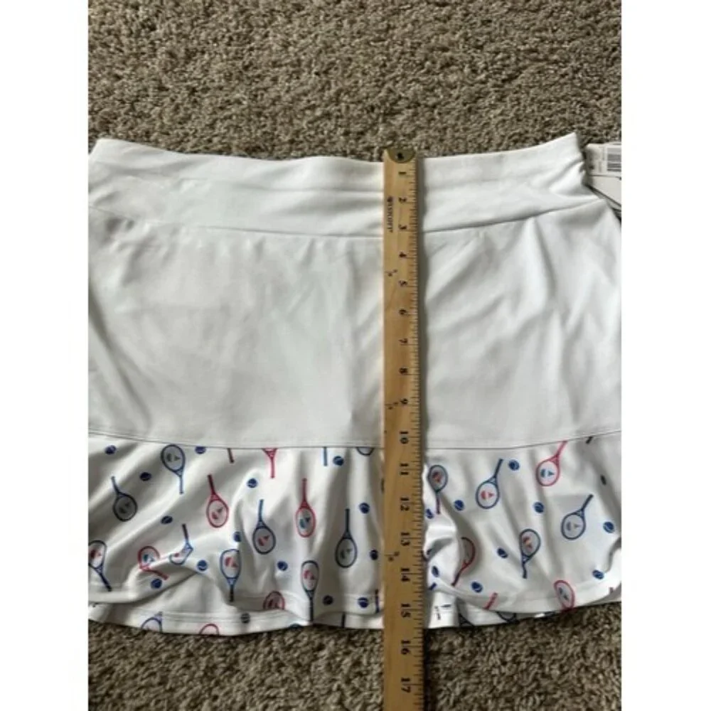 Grand Slam Perforance White Colorful Tennis Skorts Shorts Back Pocket Size XL